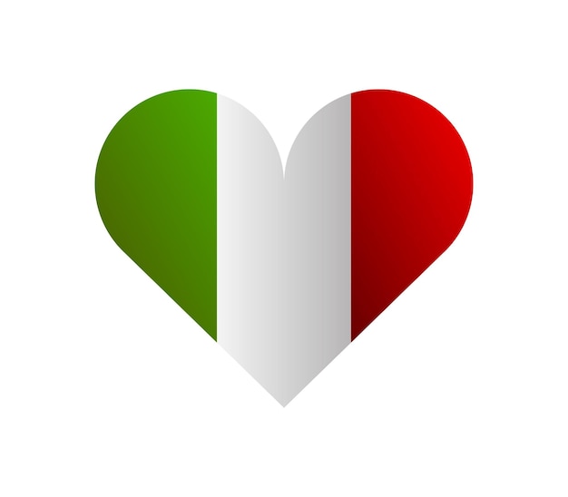 Italy flag with heart