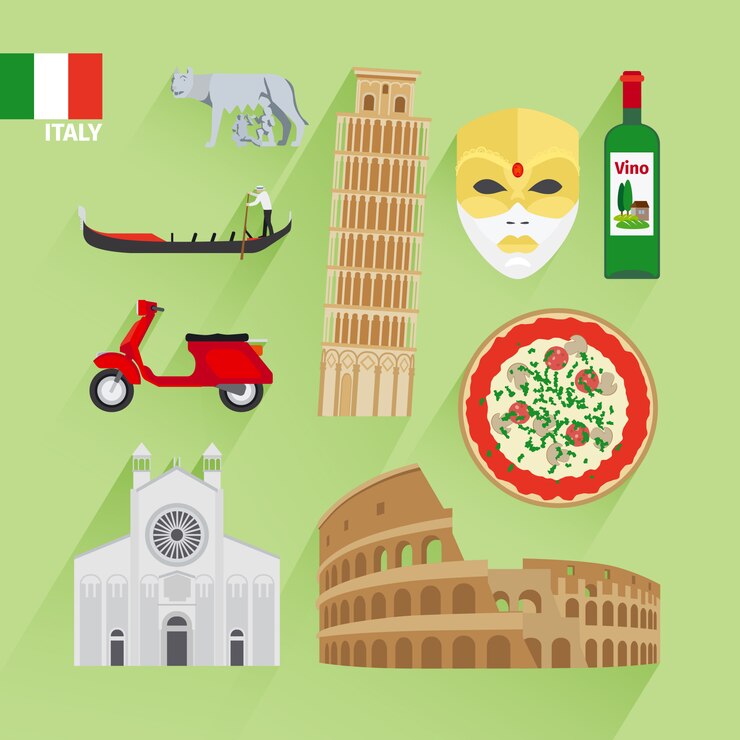 Vector イタリアフラットアイコン