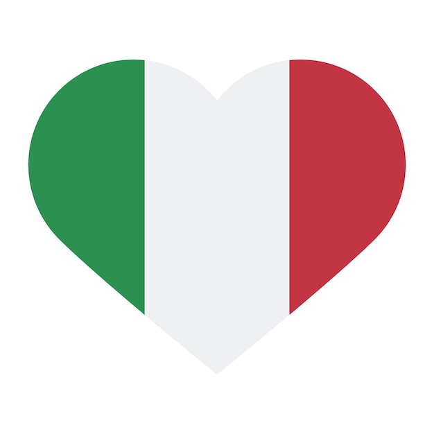 Italy heart shaped flag icon digital vector illustration