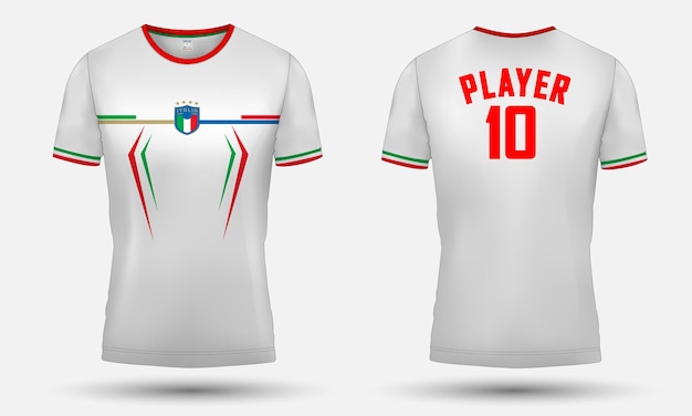 イタリアジャージーデザイン。イタリアサッカーチームのジャージデザイン。ジャージのデザインとモックアップ