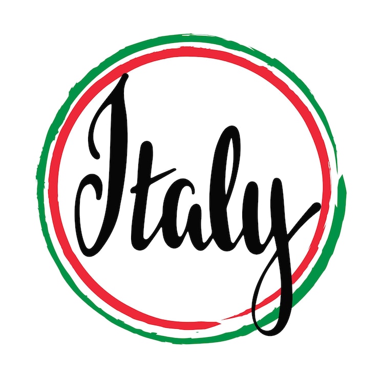 Vector italy logo handwritten lettering stylish travel invitation