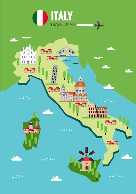 イタリア地図の背景