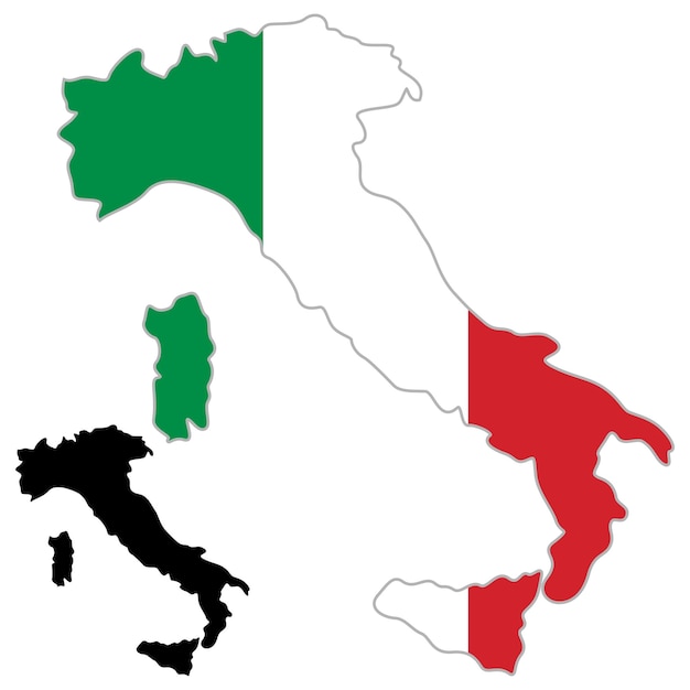 イタリアの地図旗