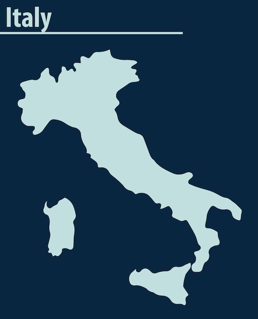 Italy map illustration vector detailed italy map