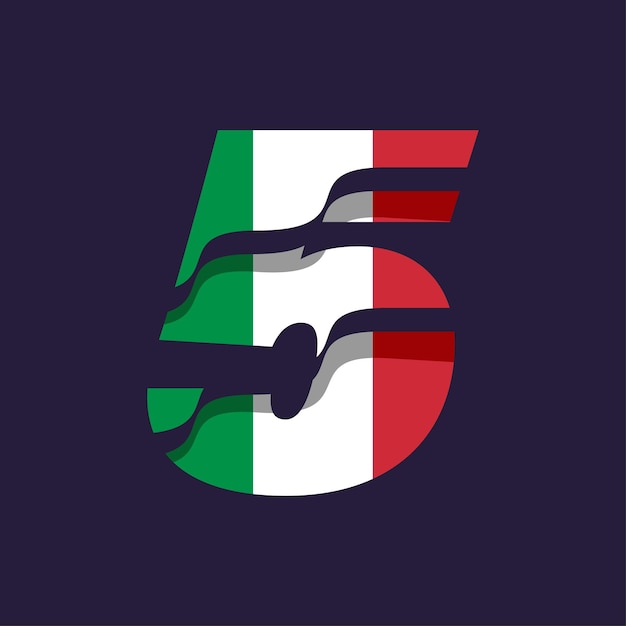 Vettore bandiera numerica italia 5