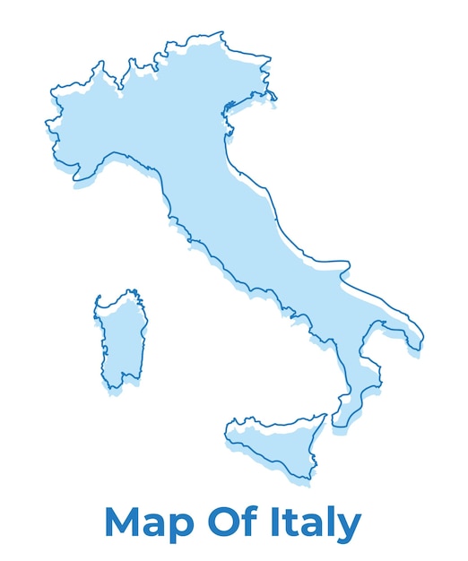 Vector italy simple outline map vector illustration