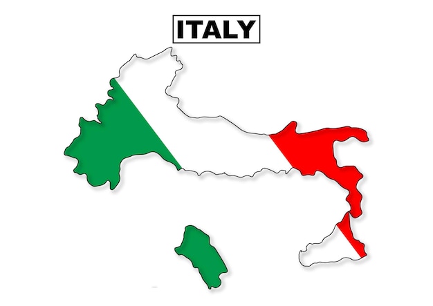 Italy vector flag map