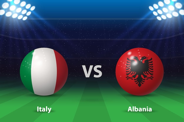 ベクトル イタリア vs アルバニア ヨーロッパ サッカー トーナメント 2024