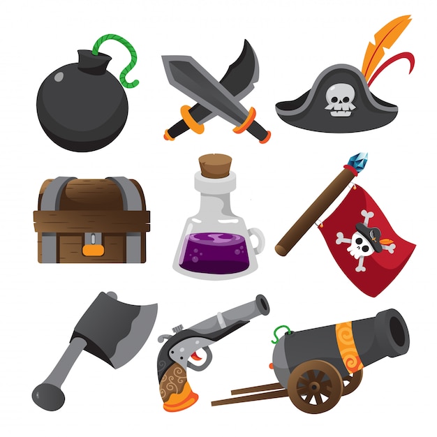 Vector item game, application icons,  set of game