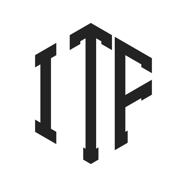 ITF ロゴ デザイン イニシャルレター ITF モノグラム ロゴ ヘクサゴン形
