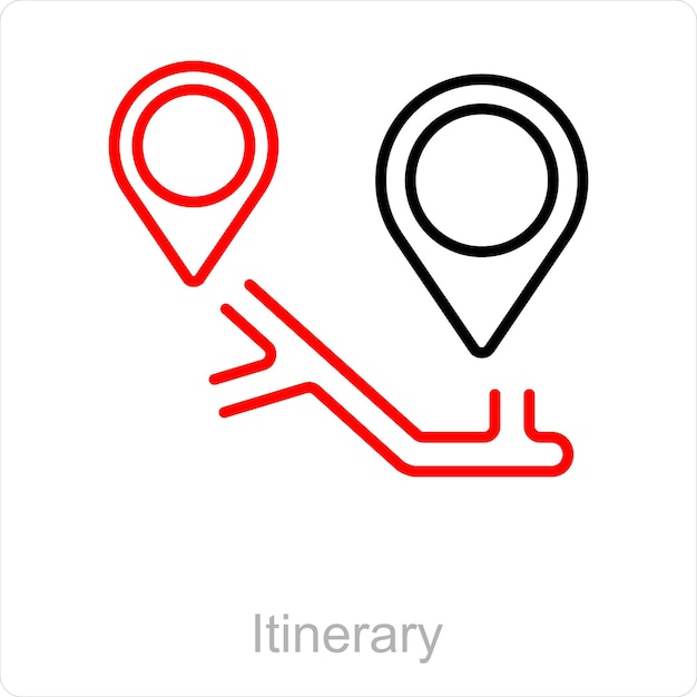 Itinerary and way icon concept