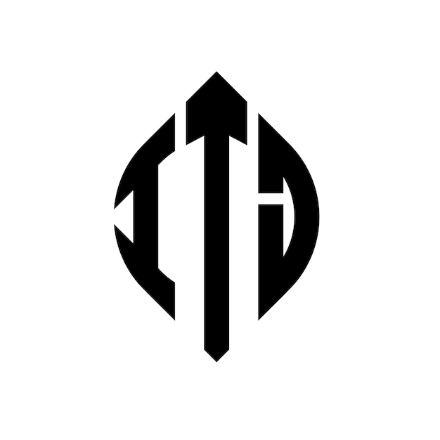 itj circle letter logo design with circle and ellipse shape itj ellipse letters with typographic style the three initials form a circle logo itj circle emblem abstract monogram letter mark vector
