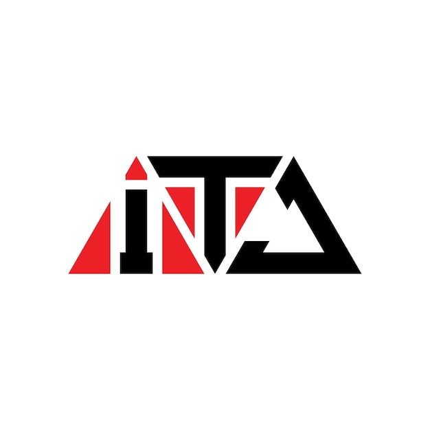 Треугольная буква логотипа ITJ с треугольной формой дизайн логотипа треугольника ITJ монограмма логотипа векторного треуголя ITJ с красным цветом треугольный логотип ITJ простой элегантный и роскошный логотип ITG