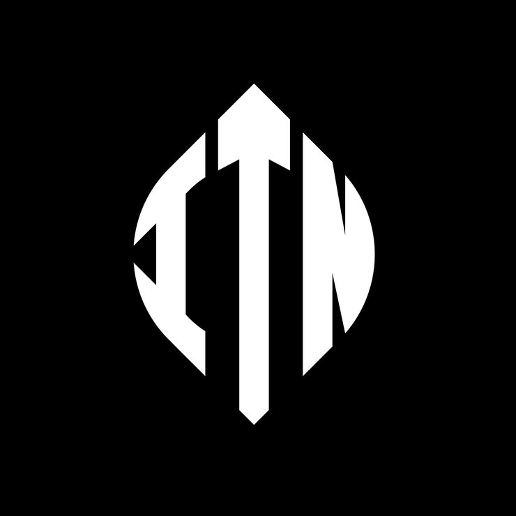 Vector itn 圓形字母標誌設計 圓形和圆形 itn 圆字母設計 三個頭字母形成圓形標誌 itn 圆形章 摘要 單字母 字母 標誌 矢量