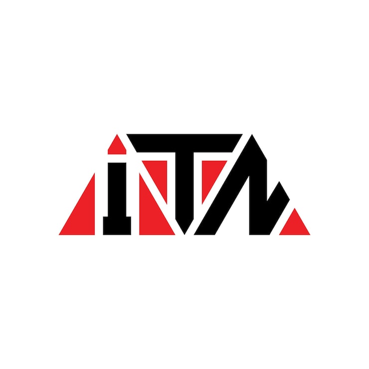 Vector itn triangle letter logo design with triangle shape itn triangle logo design monogram itn triangle vector logo template with red color itn triangular logo simple elegant and luxurious logo itn