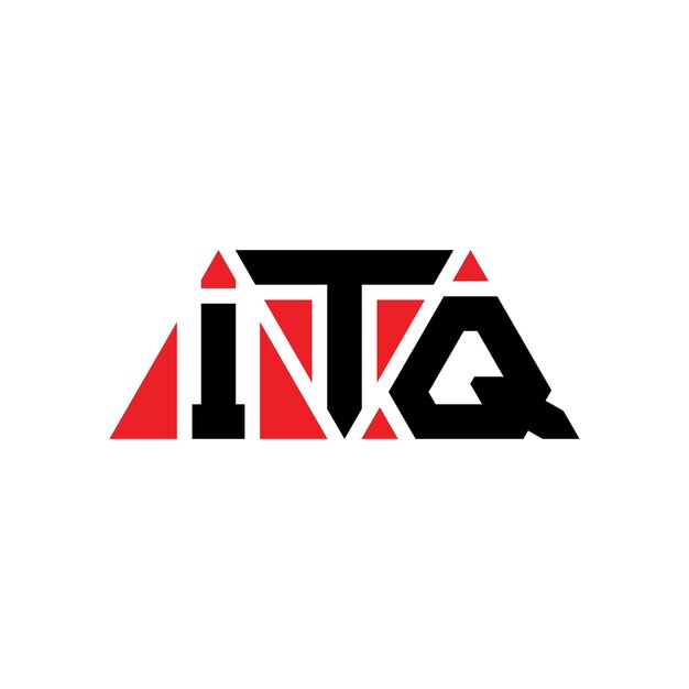 ITQ三角形字母標誌設計,三角形形狀,ITQ三角型標誌設計ITQ 三角矢量標誌模板,紅色 ITQ 三角形標誌,簡單,優雅和豪華 ITQ 標誌