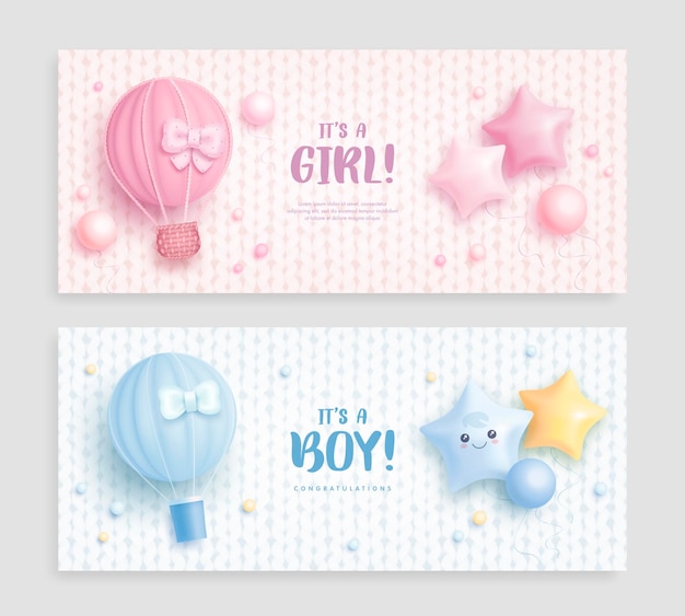 Its a boy or girl baby shower banners