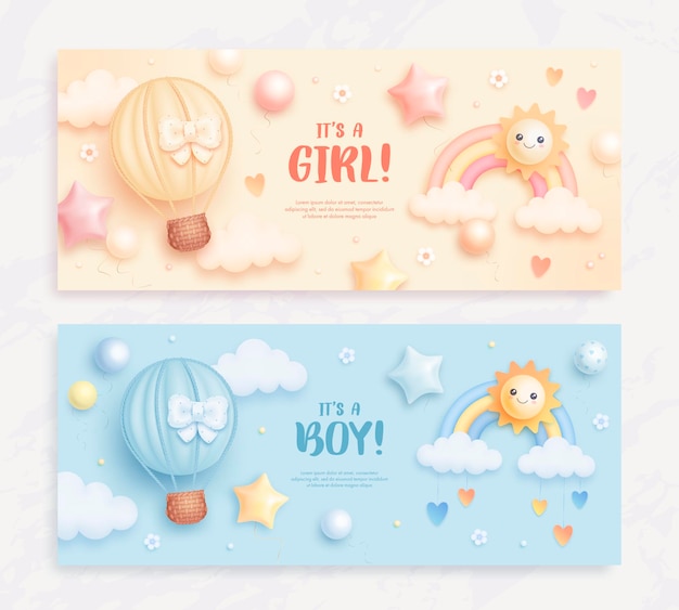 Its a boy or girl baby shower banners