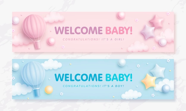 Its a boy or girl baby shower banners