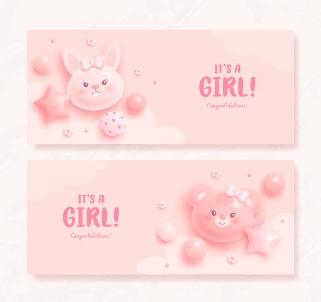 Its a girl baby shower banners