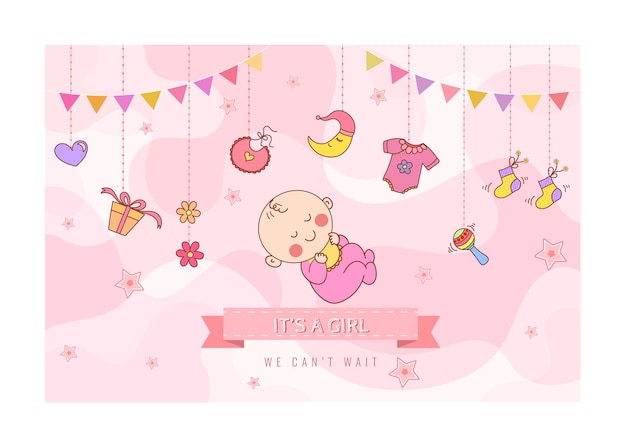 its a girl baby shower card