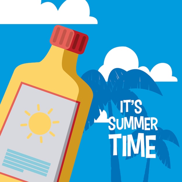 Vector its summer time card