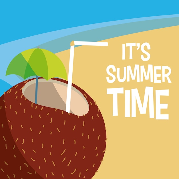 Its summer time design vector illustration graphic design