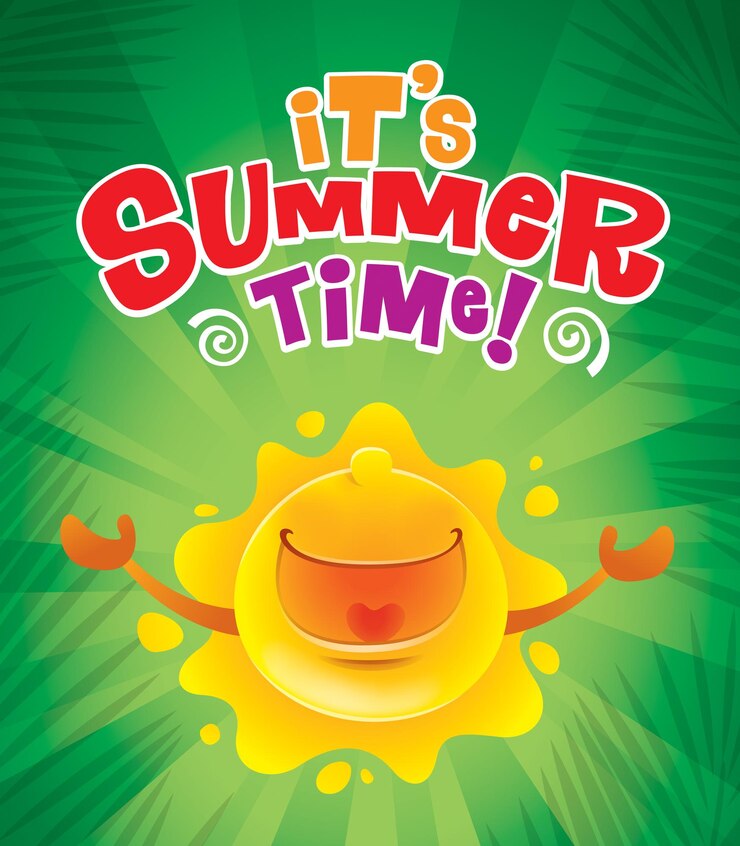 वेक्टर its summer time summer poster with retro stripes background
