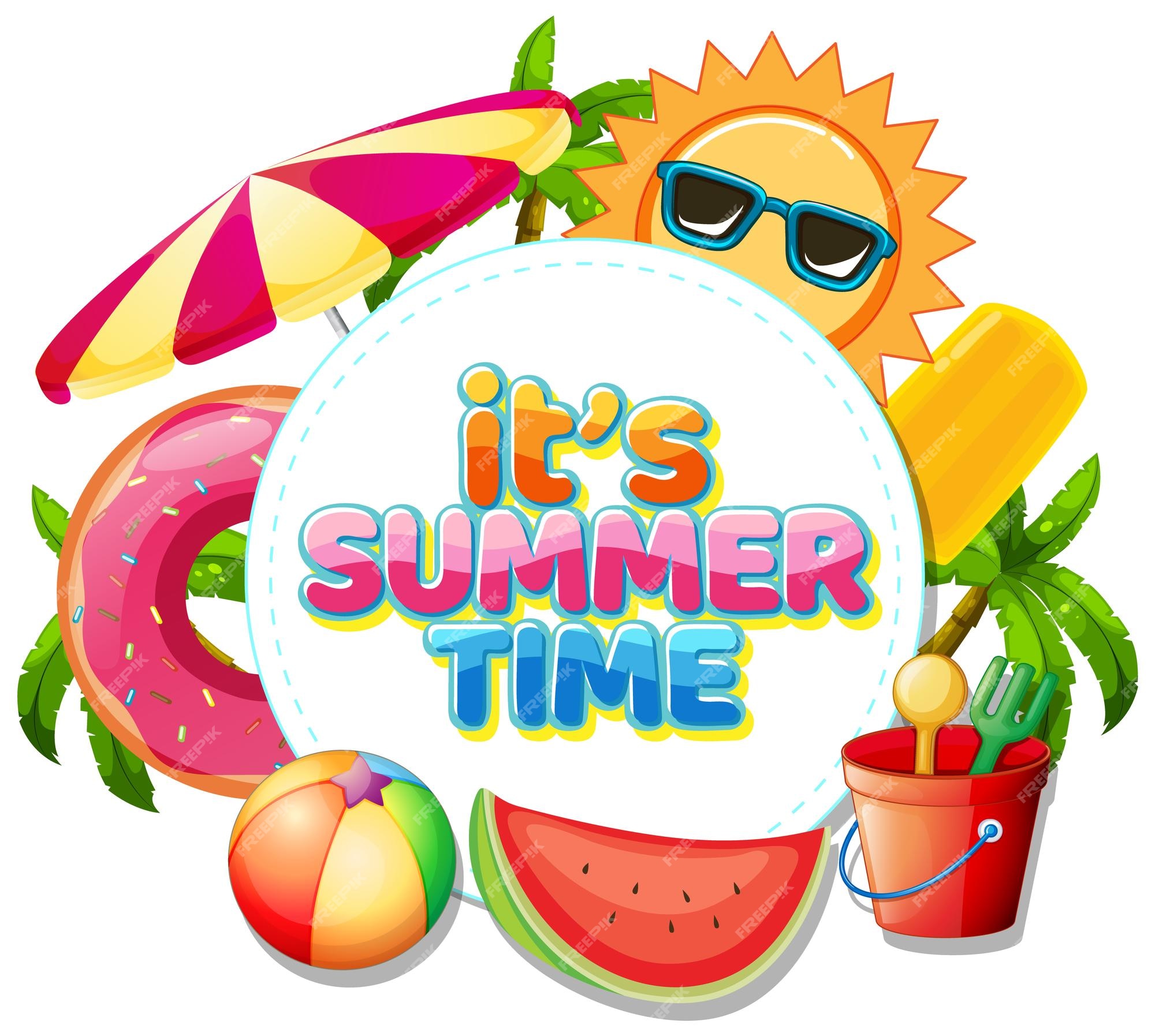 Premium Vector  Summer time text banner template