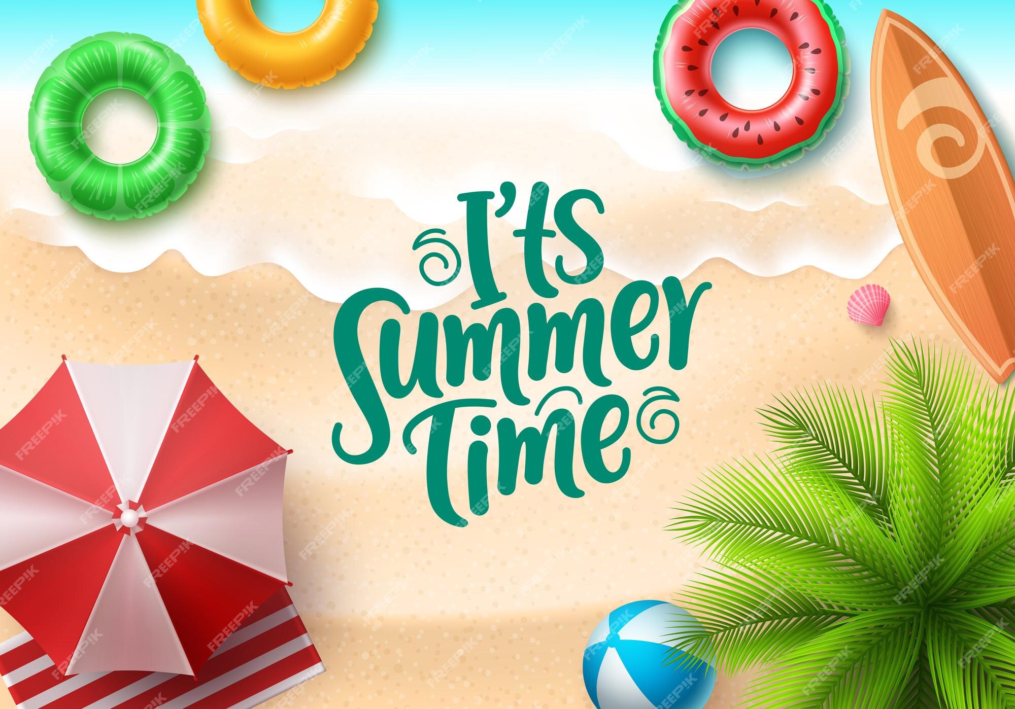 Premium Vector  Summer time text banner template