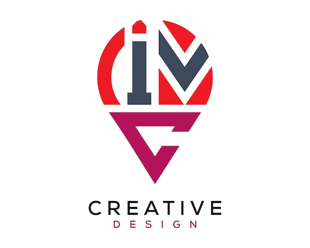 IVC letter location shape logo design