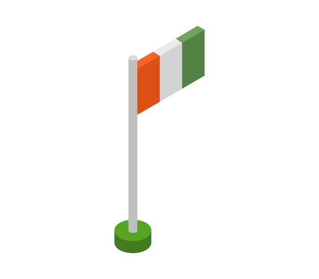 Ivory coast isometric flag