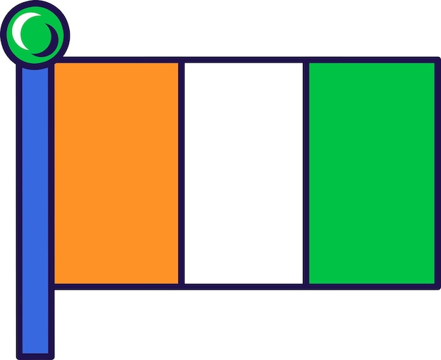깃대 벡터에 아이보리 코스트 공화국 플래그