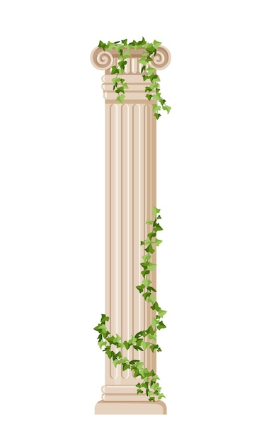 Vector ivy covered column vector concept