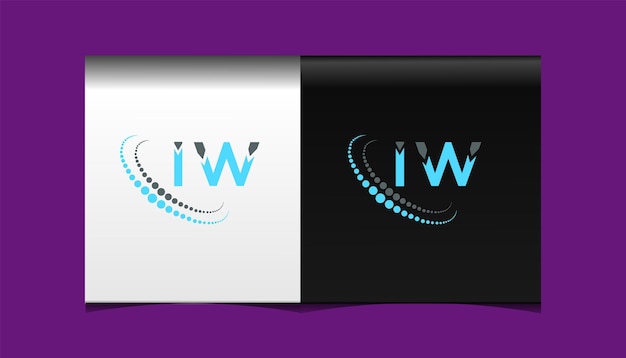 IW initial modern logo design vector icon template