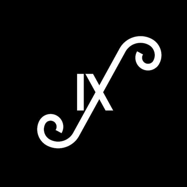 Vettore il logo è realizzato con una lettera ix su sfondo nero, con iniziali creative, un logo di lettera ix, un design di lettera ix e un logo di lettere bianche su sfondo nera.