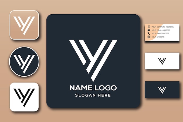 Iyi monogram logo template color editable