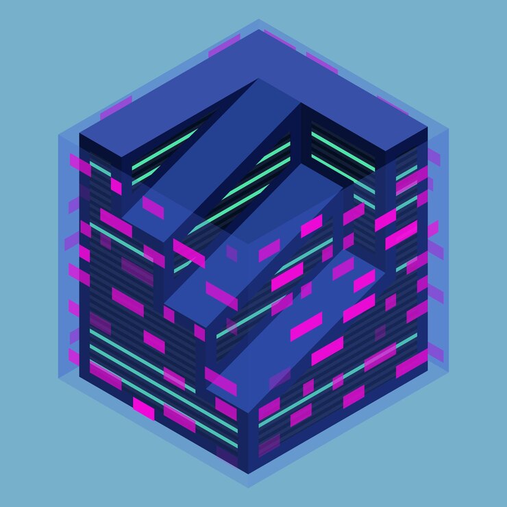 Vector izometric illustration of a modern building