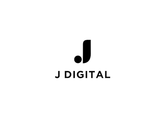 j digital logo design vector illustration