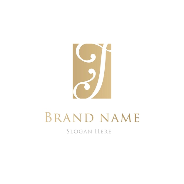 J Gouden luxe elegante logo