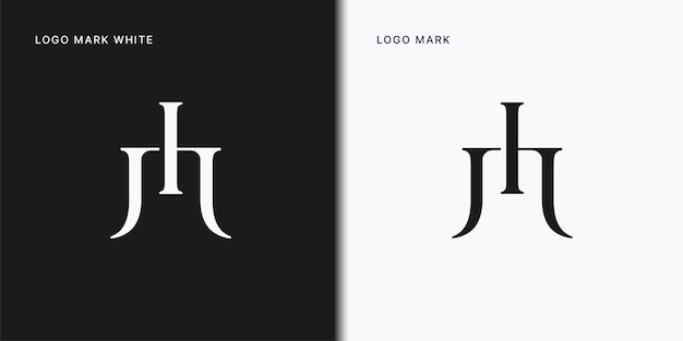 Vector j h logo template in vector icon illustration design