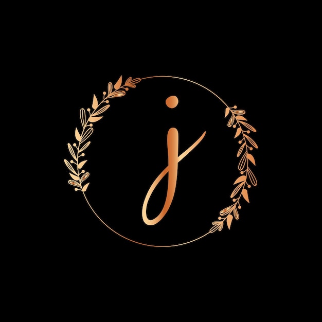 J initial logotype for celebration event, wedding, greeting card, invitation Vector Template