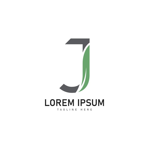 j letter blad vector icoon concept ontwerp sjabloon