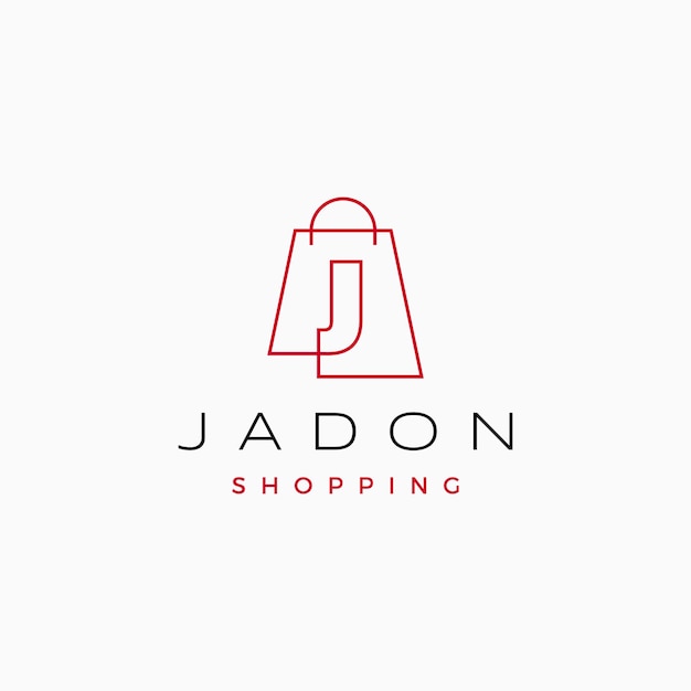 j letter Shop Shopping Bag Logo Vector Icon illustration