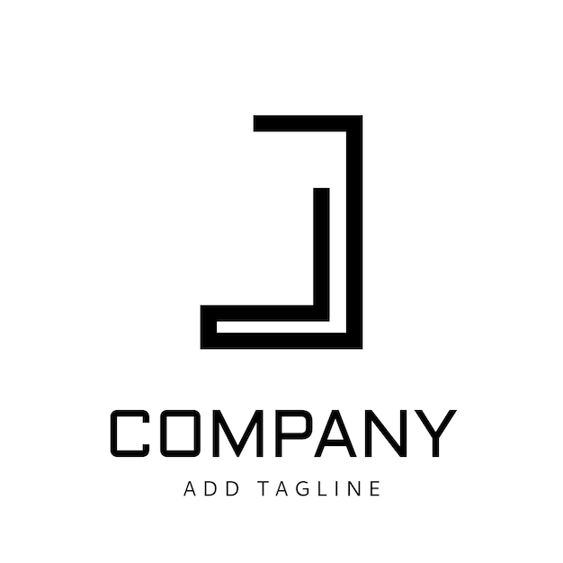 J-logo boven COMPANY-ruimte voor een tagline