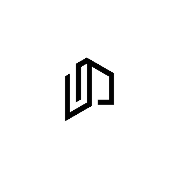 J p initial building logo vector concept