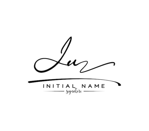 J u ju initial handwriting signature logo