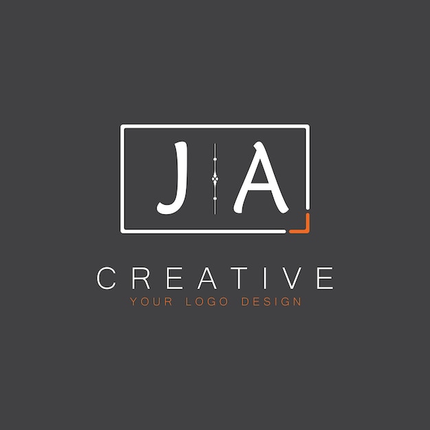JA initiële monogram logo voor Creative met vierkante stijl ontwerp