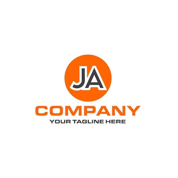 JA letter rounded shape logo design