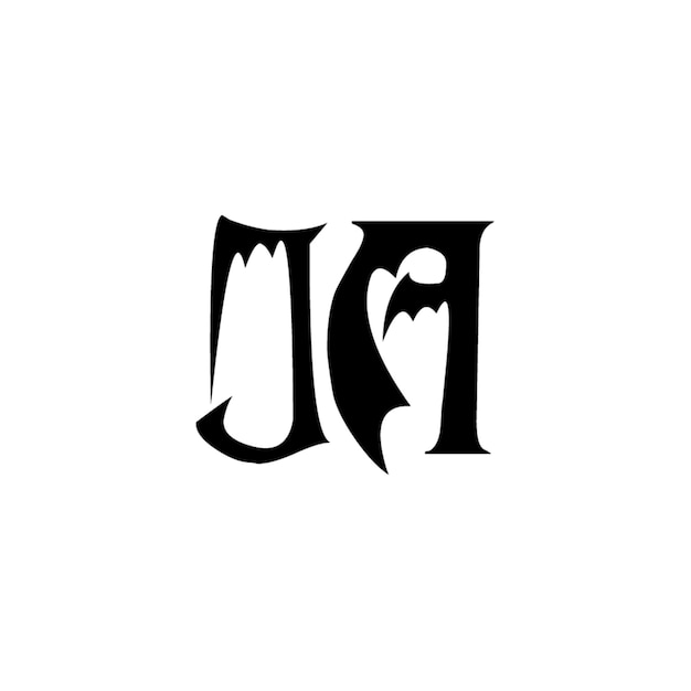 JA monogram logo design letter text name symbol monochrome logotype alphabet character simple logo